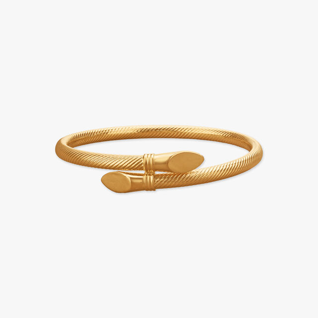 Spiral Crest Gold Bangles 