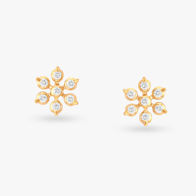 Blossoming Diamond Stud Earrings 