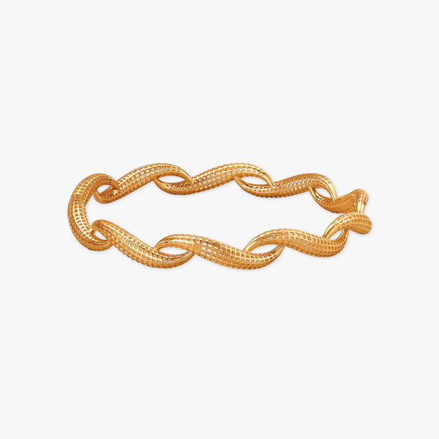 Twisted Elegance Gold Bangle 