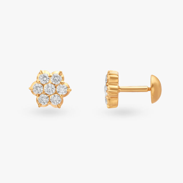 Radiant Diamond Petal Earrings 2