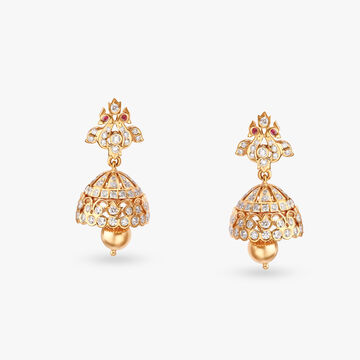 Regal Diamond Jhumka Earrings