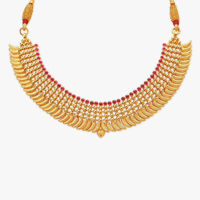 Beaded Gold Necklace 