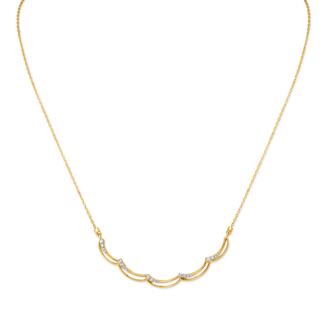 14kt Yellow Gold Stylish Diamond Necklace 