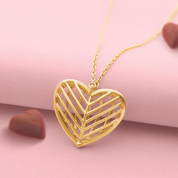 18KT Yellow Gold Surprising Pair Pendant with Chain