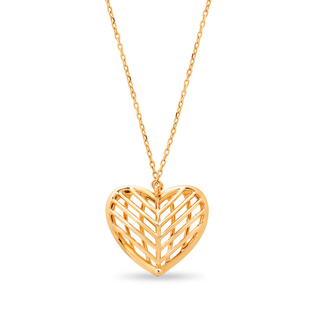 18KT Yellow Gold Surprising Pair Pendant with Chain 2