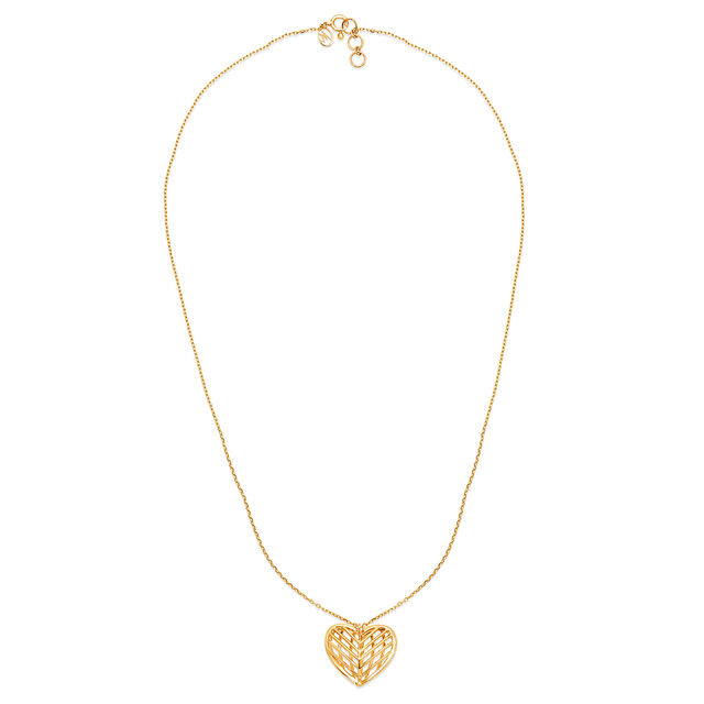 18KT Yellow Gold Surprising Pair Pendant with Chain 3