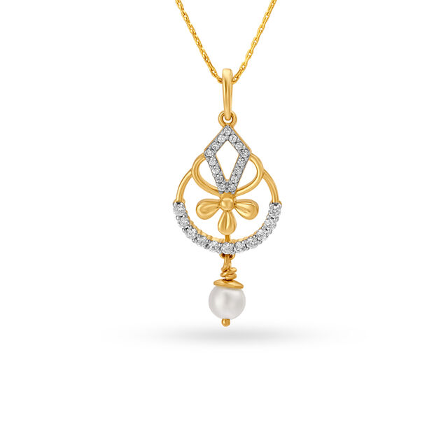 Fancy Floral Pattern Diamond Pendant 