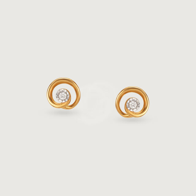 Twirl Radiance 14 Kt Gold and Diamond Stud Earrings 4