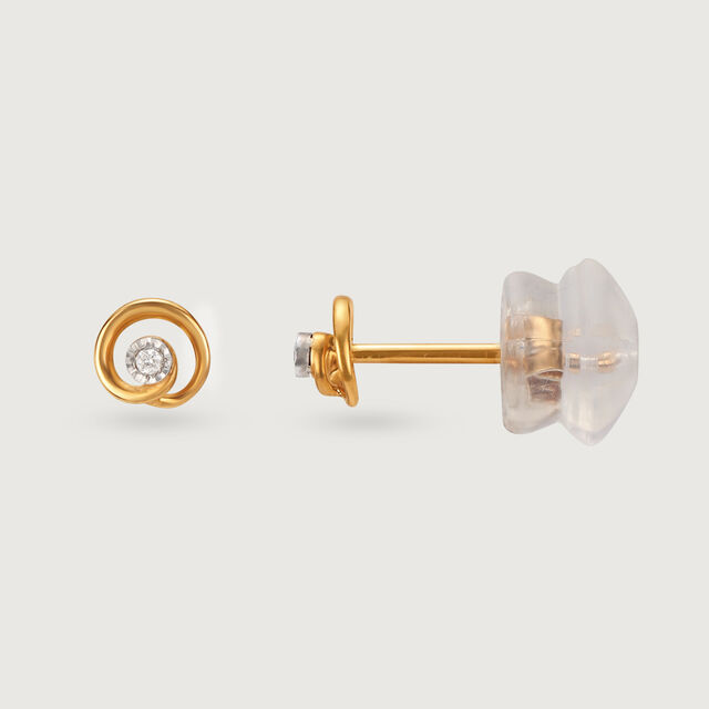 Twirl Radiance 14 Kt Gold and Diamond Stud Earrings 5