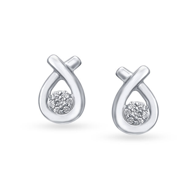Ethereal Floral Diamond Stud Earrings 