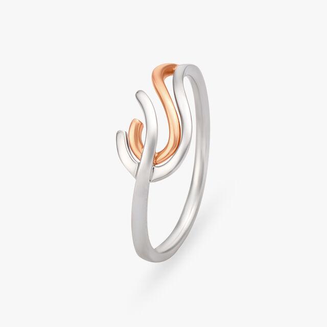 Wavy Platinum & Rose Gold Ring