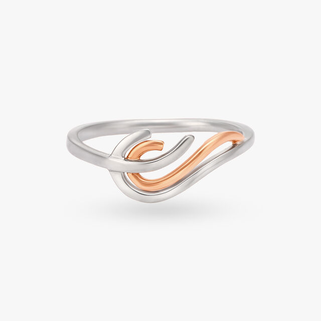 Wavy Platinum & Rose Gold Ring