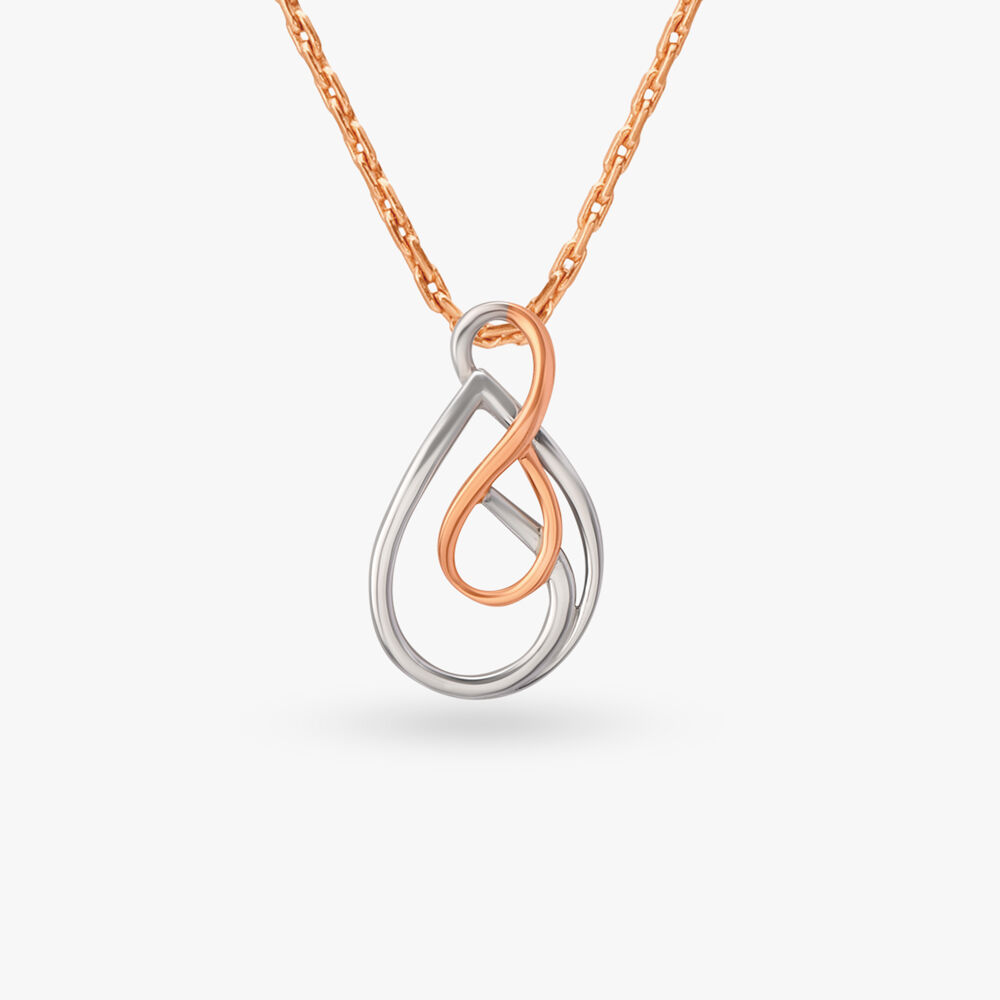 Buy Modern Bimetallic Teardrop Pendant at Best Price Tanishq US