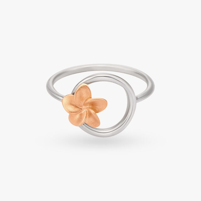 Platinum Floral Motif Ring