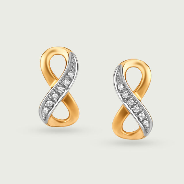 14KT Yellow Gold Diamond Stud Earrings 3