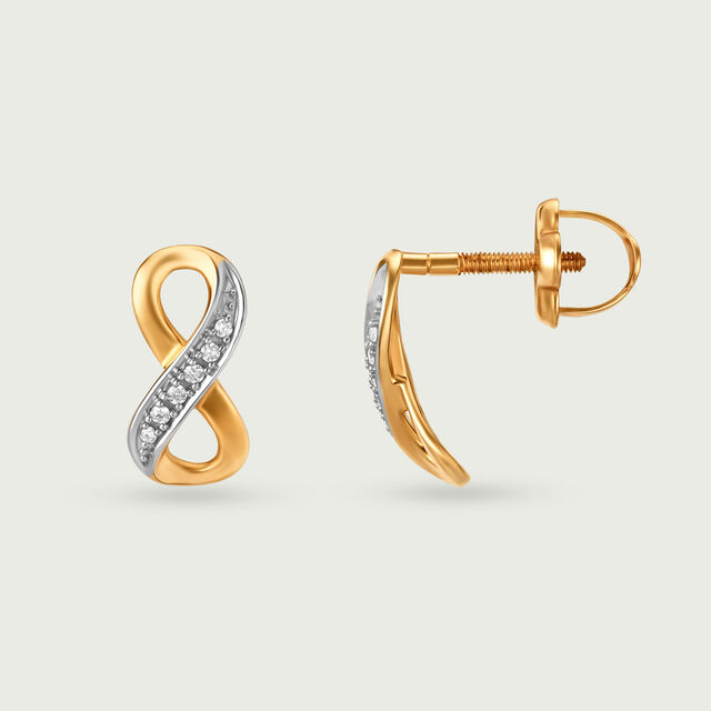 14KT Yellow Gold Diamond Stud Earrings 4