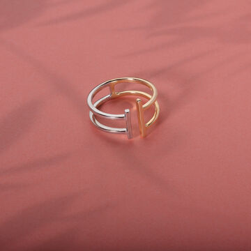 Mia 18KT Yellow And White Gold Finger Ring