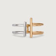 Mia 18KT Yellow And White Gold Finger Ring 3