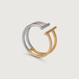 Mia 18KT Yellow And White Gold Finger Ring 4