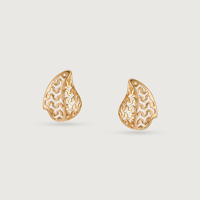 14KT Yellow Gleaming Harvest Stud Earrings 4