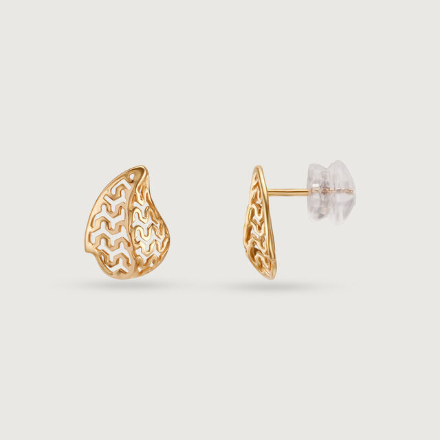 14KT Yellow Gleaming Harvest Stud Earrings 5