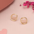 Yellow & Linked Harmony 18KT Yellow and Rose Gold Stud Earrings 
