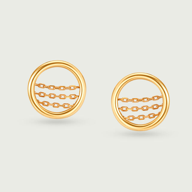 Yellow & Linked Harmony 18KT Yellow and Rose Gold Stud Earrings 3