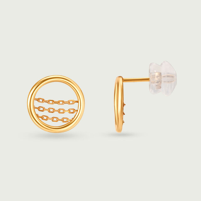 Yellow & Linked Harmony 18KT Yellow and Rose Gold Stud Earrings 4