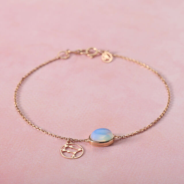 14KT Gemini Birthstone Yellow Gold Bracelet 