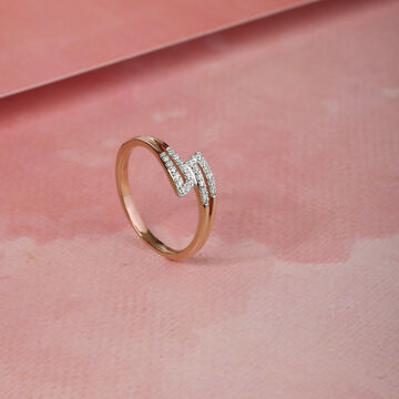 Rose Entwined Brilliance Diamond 18KT Rose Gold Finger Ring