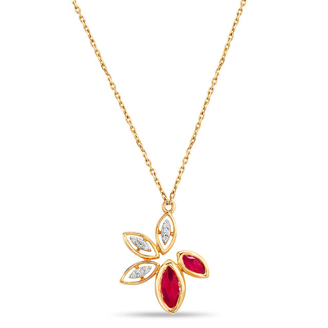 14KT Yellow Gold Floral Necklace 2