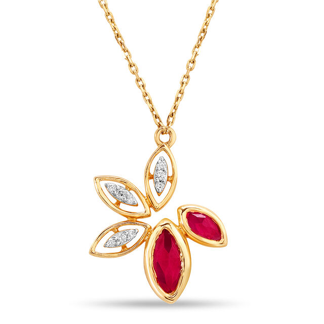 14KT Yellow Gold Floral Necklace 3