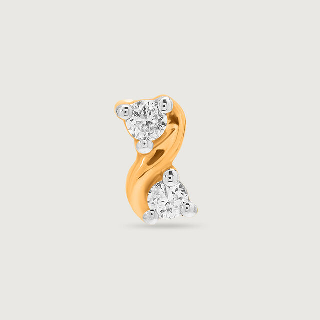 14KT Yellow Gold Diamond Nose Pin