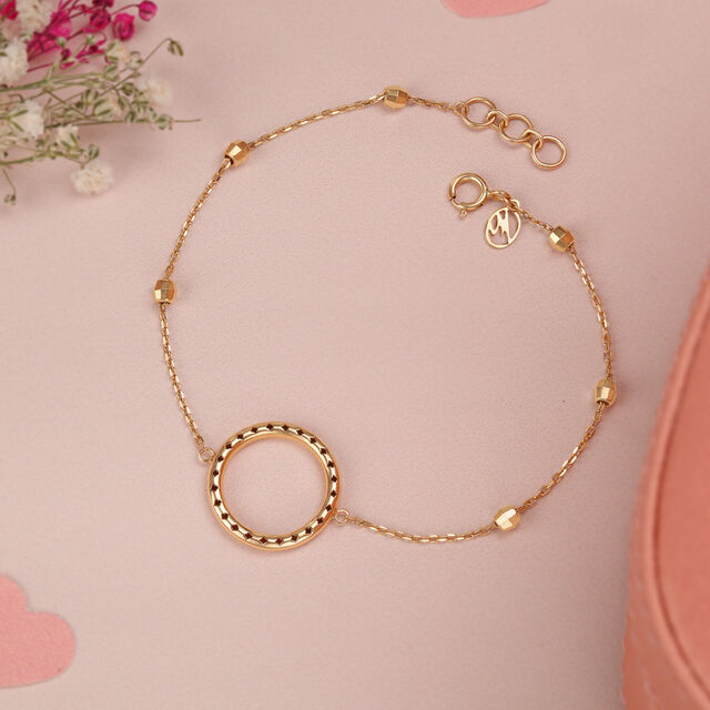 18KT Yellow Gold Luminous Nugget Chain Bracelet 