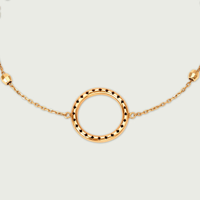 18KT Yellow Gold Luminous Nugget Chain Bracelet 4