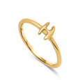 Letter H  Yellow Gold Initial Ring 5