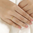 Letter M  Yellow Gold Initial Ring 2