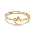 Letter M  Yellow Gold Initial Ring 4