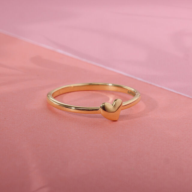 18KT Yellow Gold Heart-Shaped Finger Ring 2