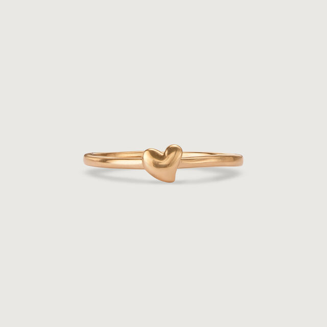18KT Yellow Gold Heart-Shaped Finger Ring 4