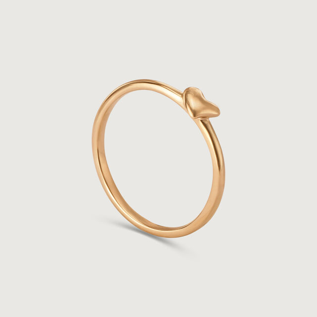18KT Yellow Gold Heart-Shaped Finger Ring 5