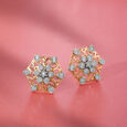 18kt Yellow-White Gold Ear Studs To Magnify Your Beauty 