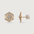 18kt Yellow-White Gold Ear Studs To Magnify Your Beauty 4