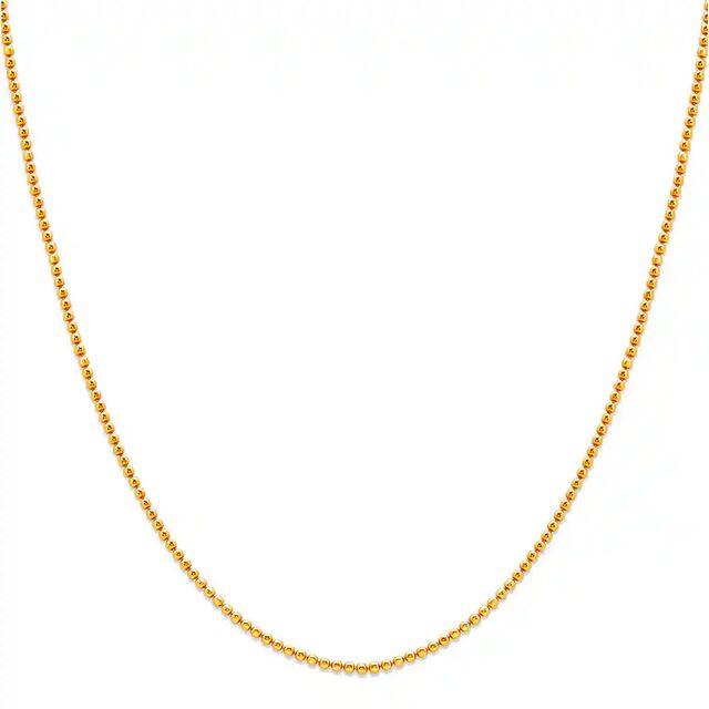 18KT Yellow Gold Beaded Chain,,hi-res 2