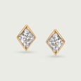 Dainty Spark Diamond 18KT Yellow Gold Stud Earrings 3