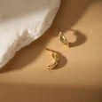 18KT Yellow Gold Sharp Stylish Stud Earrings 