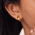 18KT Yellow Gold Sharp Stylish Stud Earrings 2