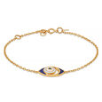 18KT Yellow White Gold Concentric Design Evil Eye Bracelet 2