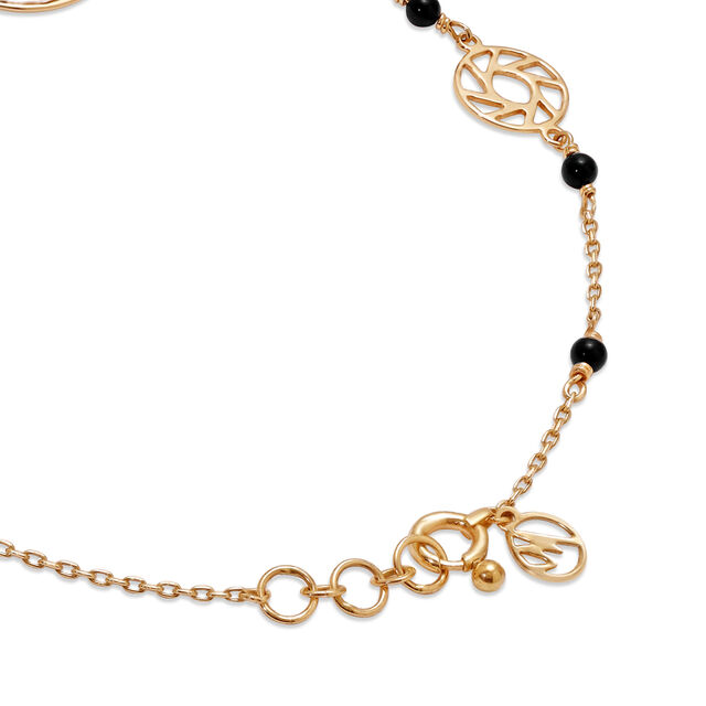 Yellow Gold Multi Charm Evil Eye Bracelet 5