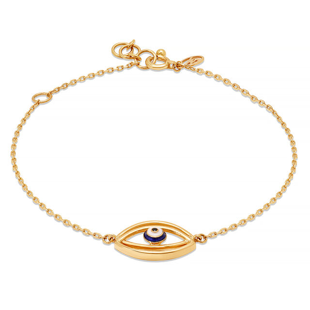 14KT Yellow Gold Layered Evil Eye Bracelet 2